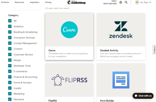 Mailchimp integrations