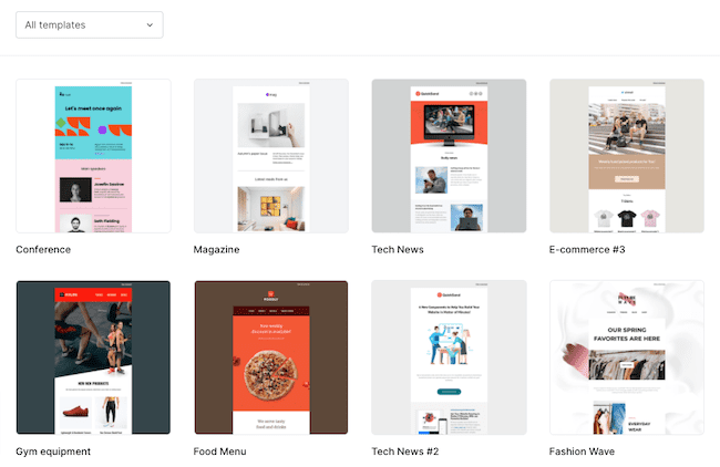 MailerLite email newsletter templates