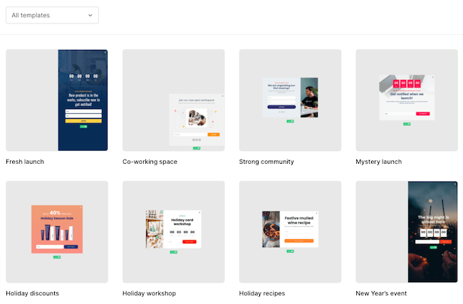 formularios y ventanas pop-ups de MailerLite