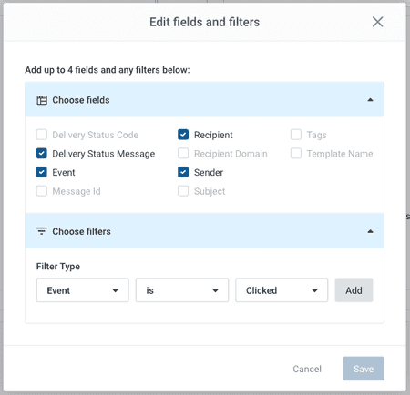 Mailgun logs transactional email tracking
