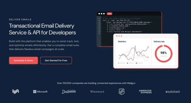 Mailgun developer-friendly SMTP and email API service provider