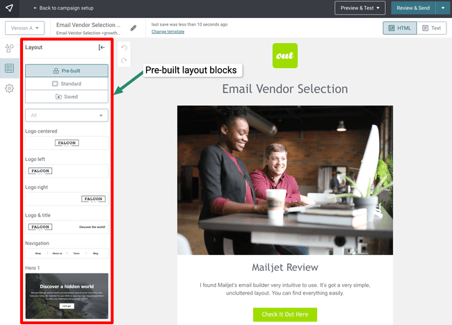 Mailjet email editor review free tool