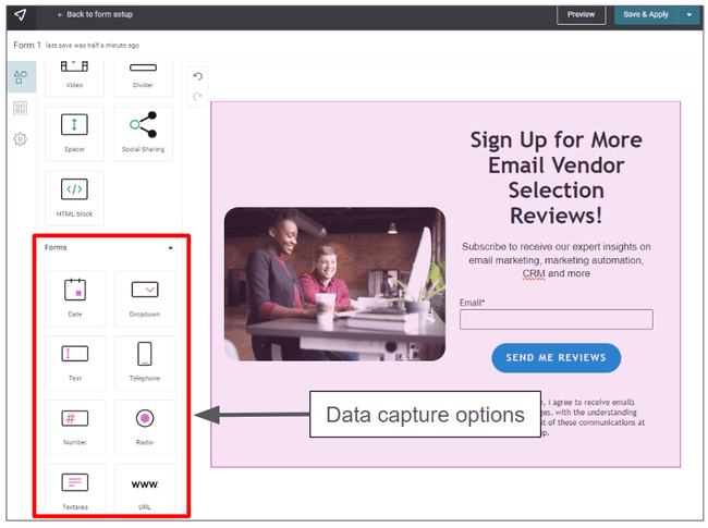 Mailjet form builder