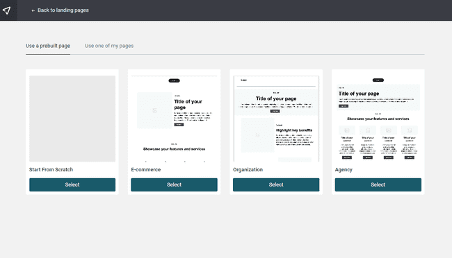 Mailjet landing page templates