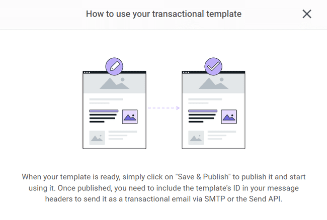Mailjet sending a transactional email