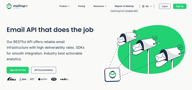 Mailtrap plataforma de envío de email