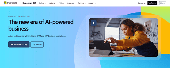 Microsoft Dynamics 365 CRM and ERP business applications