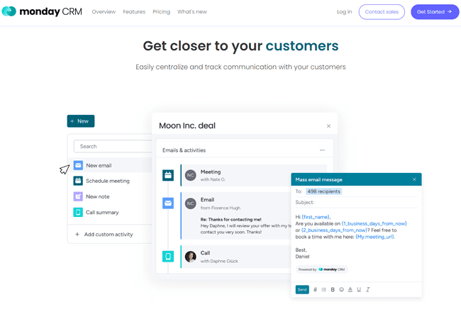 Monday CRM for managing customer relationships