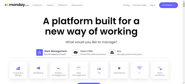 Monday.com - mejor alternativa a Keap para la gestión de proyectos con CRM