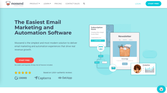 Moosend para crear un funnel asequible