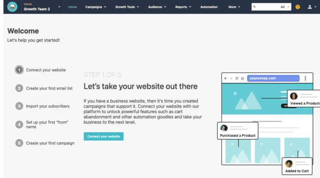 Moosend sign up page