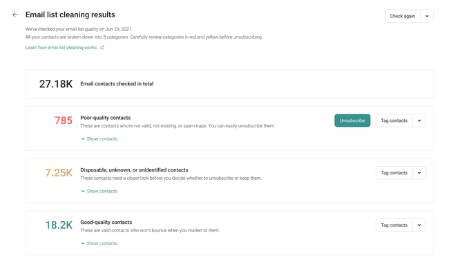 Omnisend email list hygiene