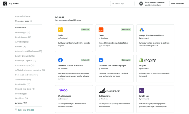 Omnisend integrations