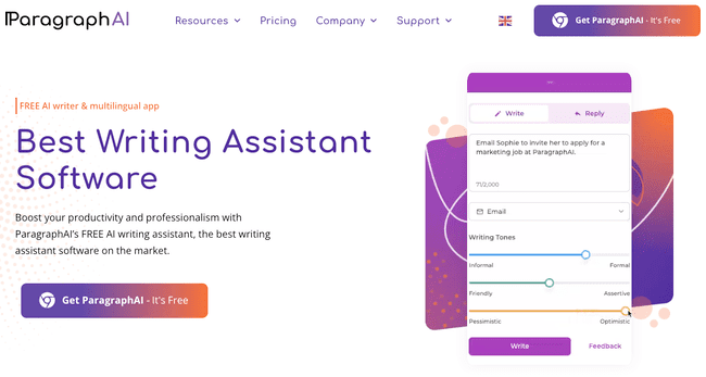 ParagraphAI programa de inteligencia artificial para escribir textos