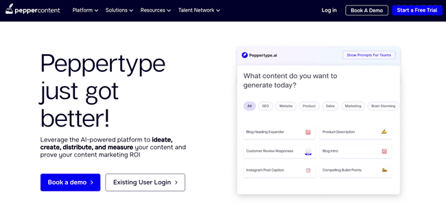 Peppercontent AI writing software