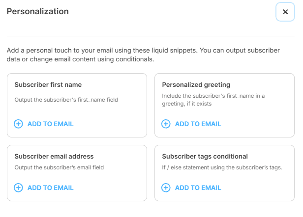 Personalización de emails en Kit