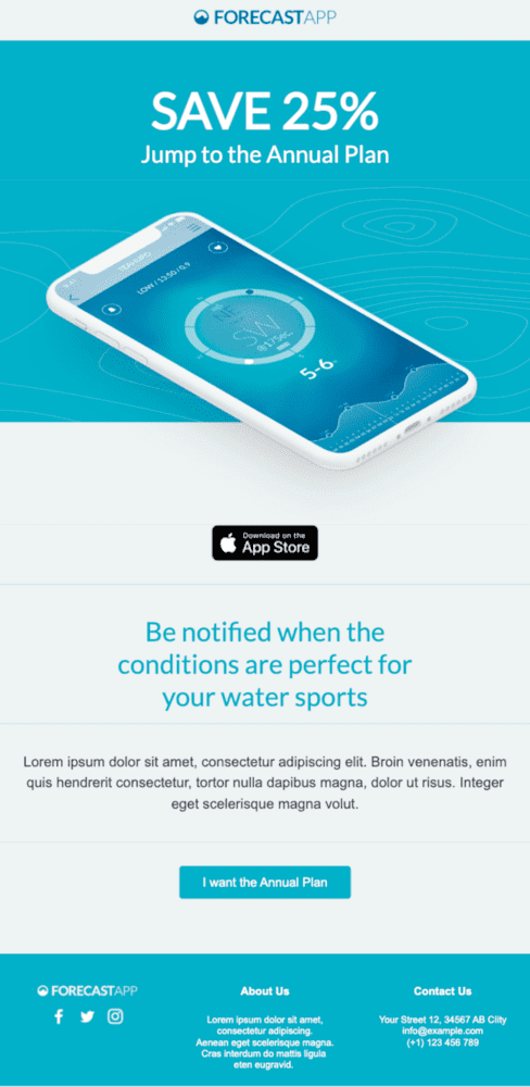 plantilla de correo electrónico promocional para empresas SaaS