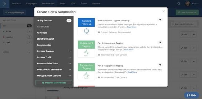 Plantillas de automatización de ActiveCampaign