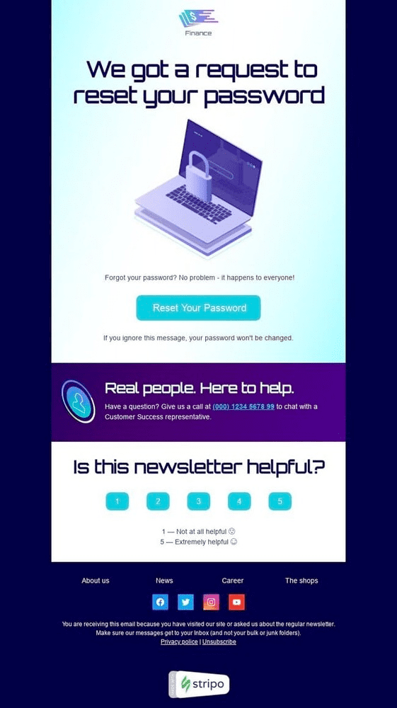 plantillas de correo electrónico de restablecimiento de contraseña gratis
