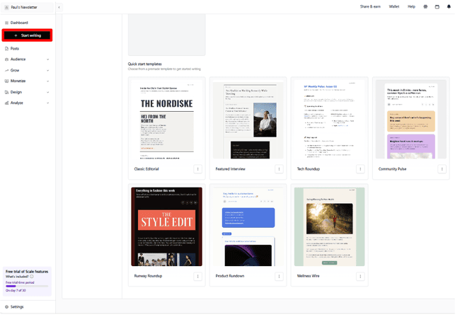 plantillas de email de beehiiv