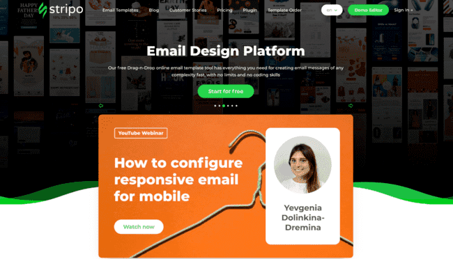 plataforma de diseño de arrastrar y soltar Stripo