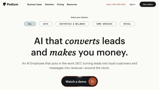 Podium SMS marketing service