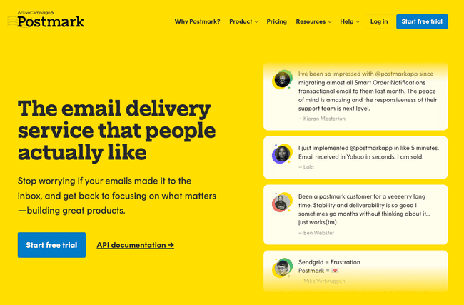 Postmark service to send transactional emails
