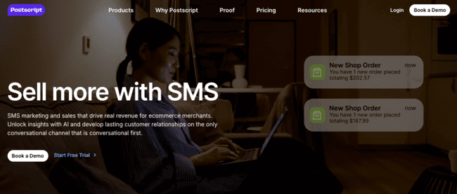 Postscript SMS marketing platform ecommerce