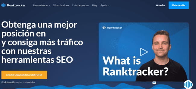Ranktracker plataforma seo y de seguimiento de posiciones