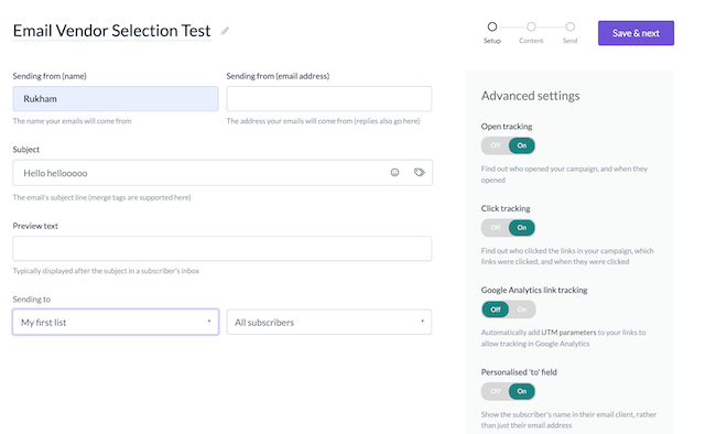 Reseña de EmailOctopus- configuración de campañas de email