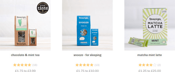 Reseñas de emailmarketing en ecommerce, prueba social teapigs