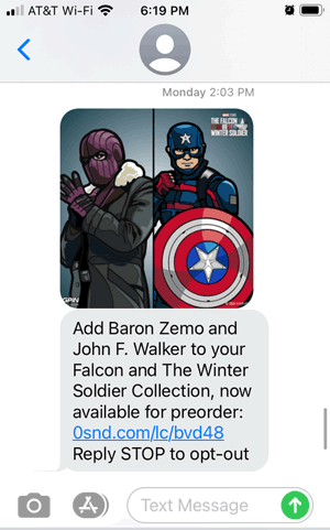 SMS Marketing MMS example Figpin