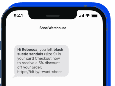abandoned cart sms text reminder