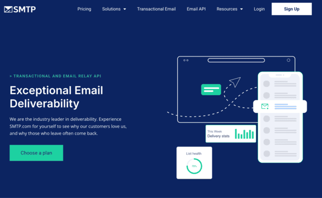 SMTP.com relay service and email API for sending transactional emails