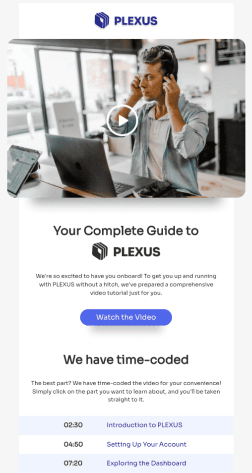 SaaS onboarding email template