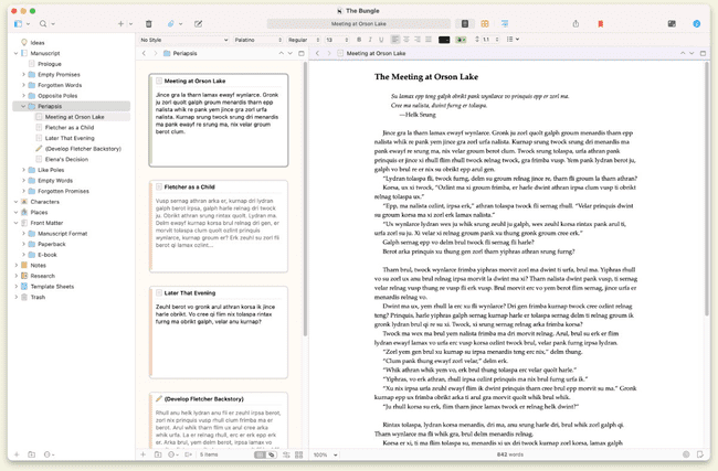 Scrivener ebook creator tool interface