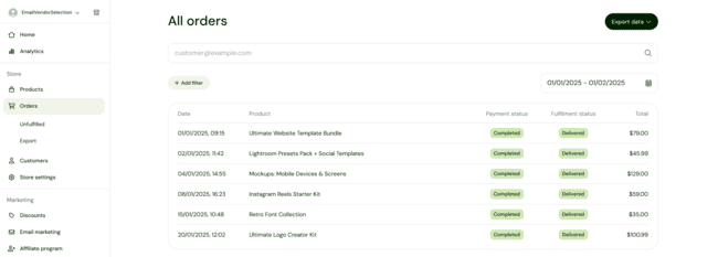 Sellfy review order management ecommerce creators