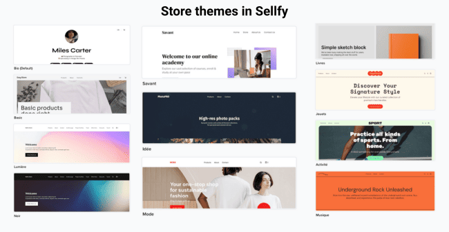 Sellfy review store themes shop design templates