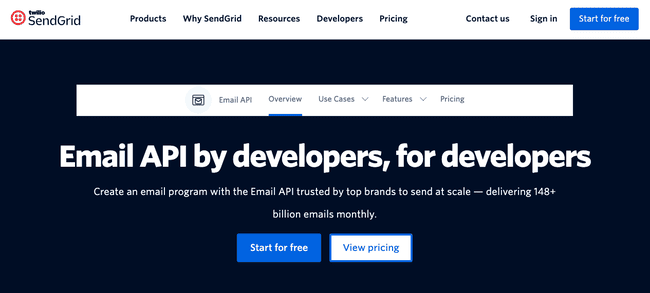 SendGrid email API for transactional and bulk emails