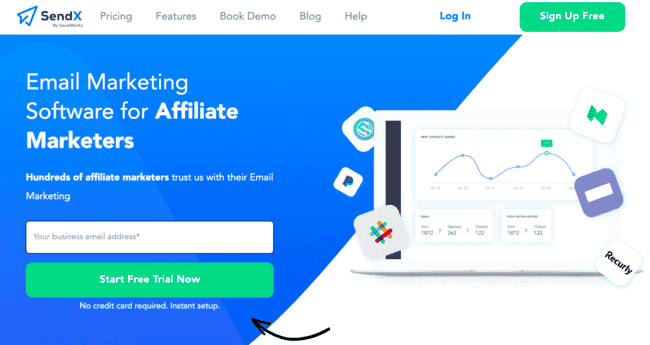 SendX software de email marketing para marketing de afiliación