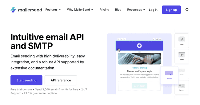 servicio de correo electrónico transaccional de MailerSend