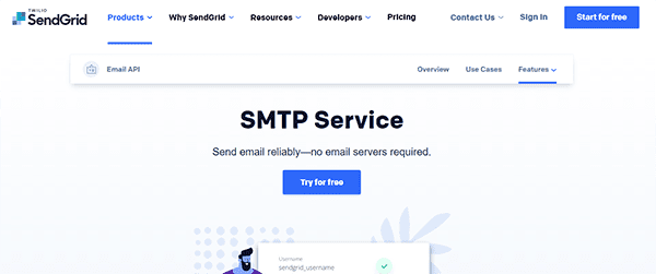 servidor smtp sendgrid