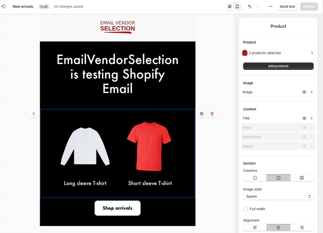 Shopify email specialized ecommerce marketing platform