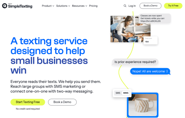 SimpleTexting text message tool sms marketing platform