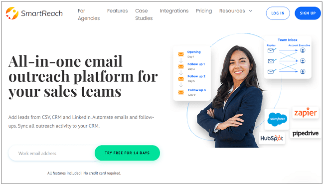 SmartReach home page