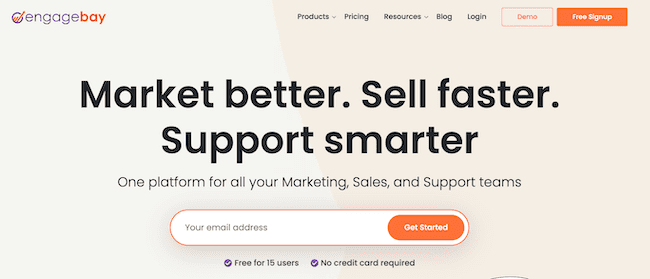 Software de marketing por e-mail CRM da Engagebay