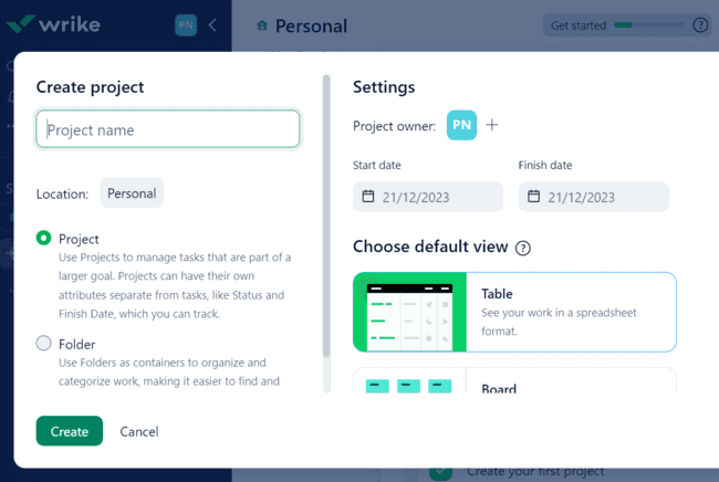 software de procesos de gestión de proyectos Wrike