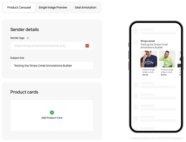 Stripo Gmail promotion annotations builder