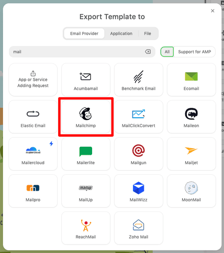 Stripo Mailchimp integration export template