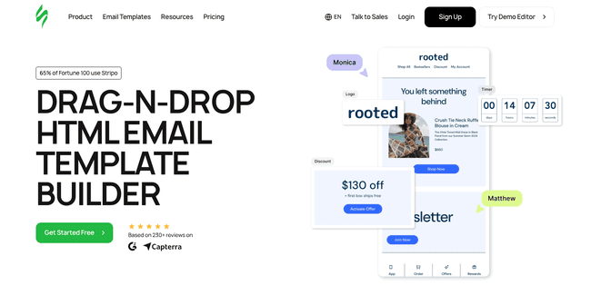 Stripo drag-and-drop html email template builder